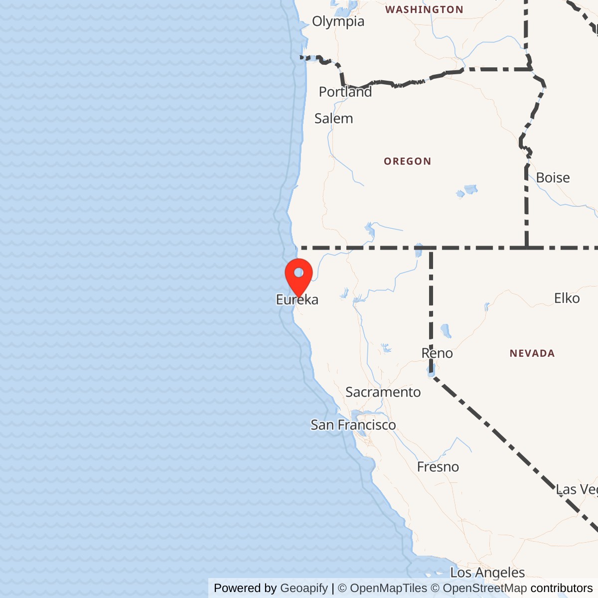Map showing location of Murray Field, Eureka / Wartime Army Air Forces Antisubmarine Patrol Field, California
