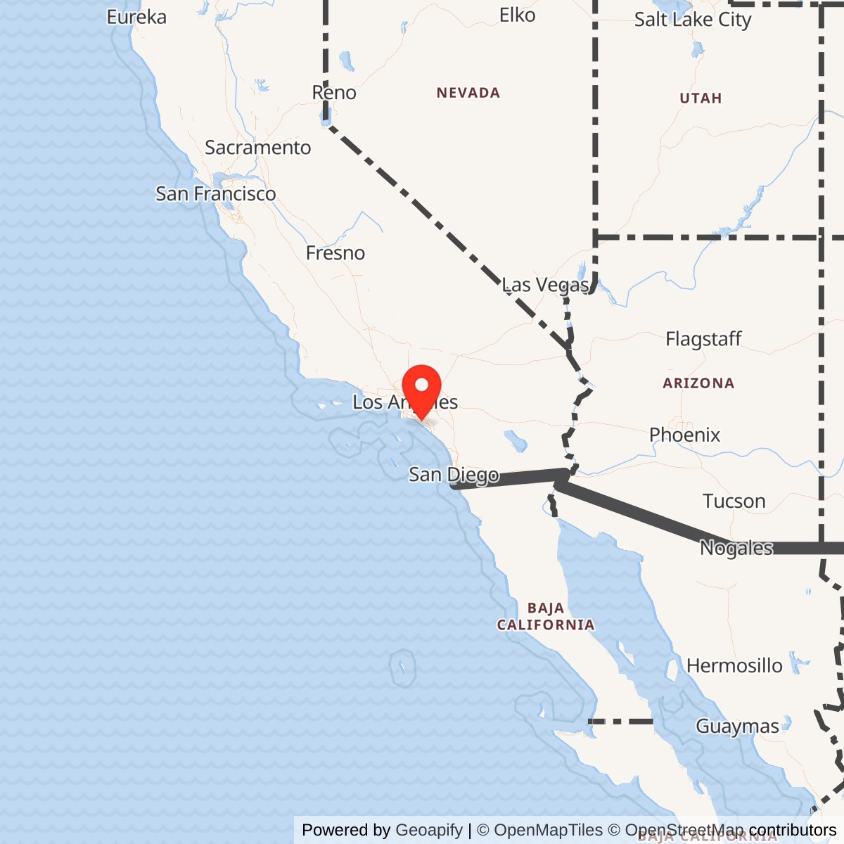 Map showing location of Orange County Airport / Santa Ana Army Air Field / John Wayne Airport, California