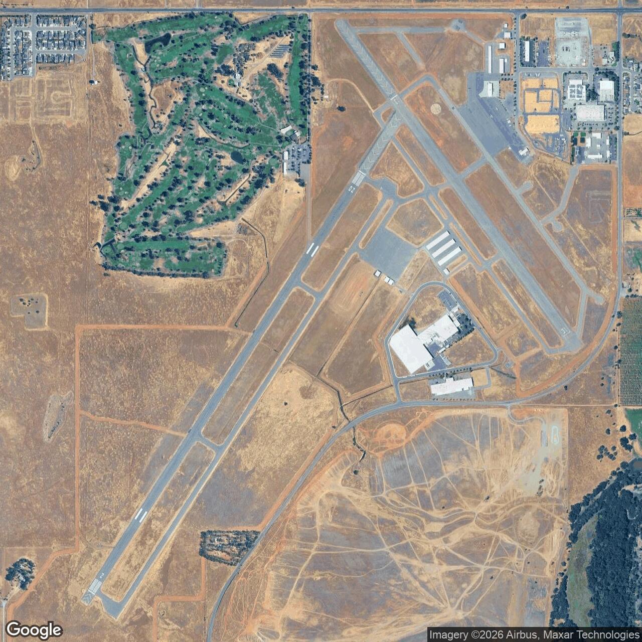 Current Google Satellite Image of Oroville Army Air Field, California
