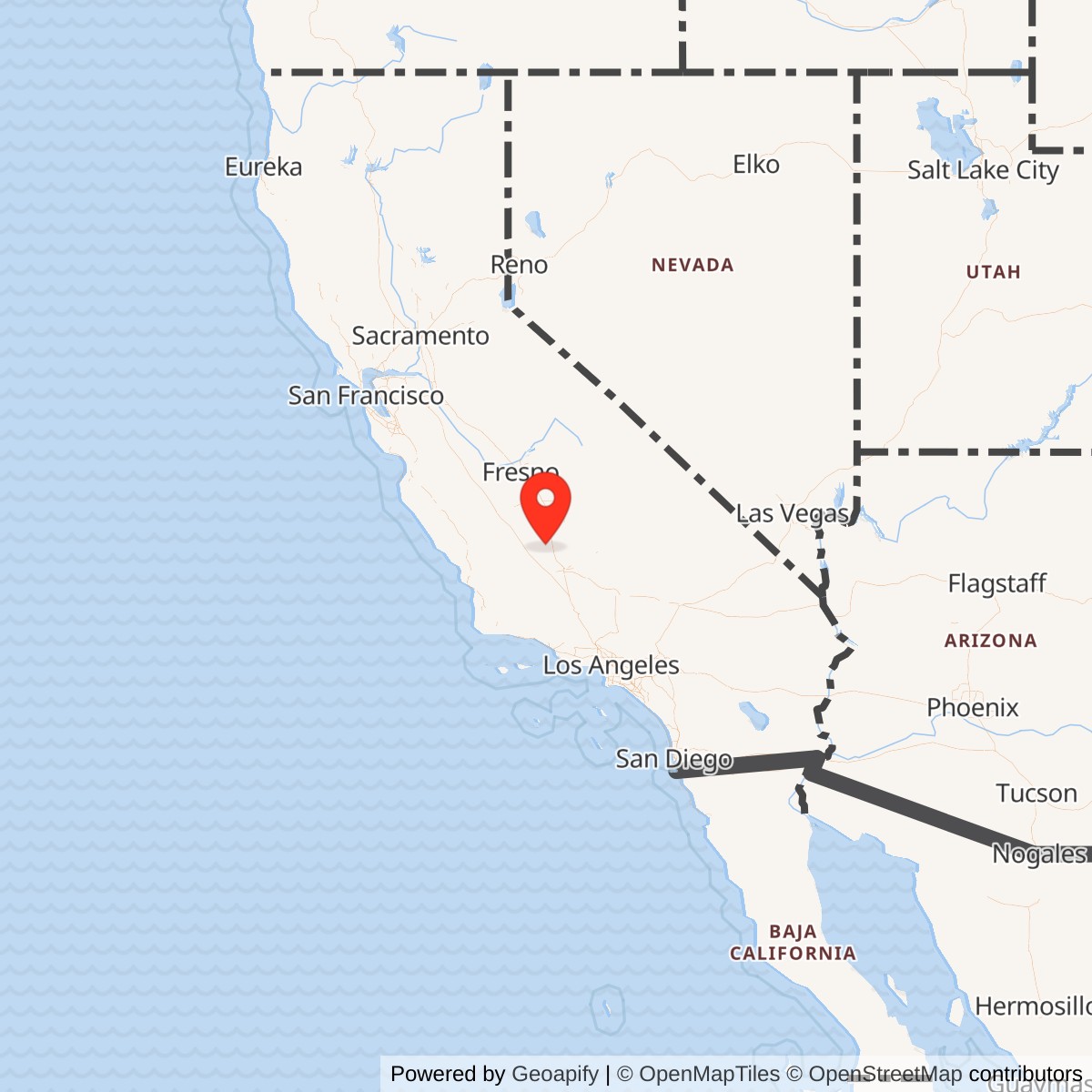 Map showing location of Pond Auxiliary Field No. 2 / Minter Auxiliary A-2, California
