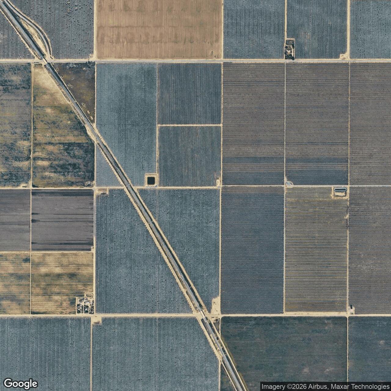 Current Google Satellite Image of Pond Auxiliary Field No. 2 / Minter Auxiliary A-2, California