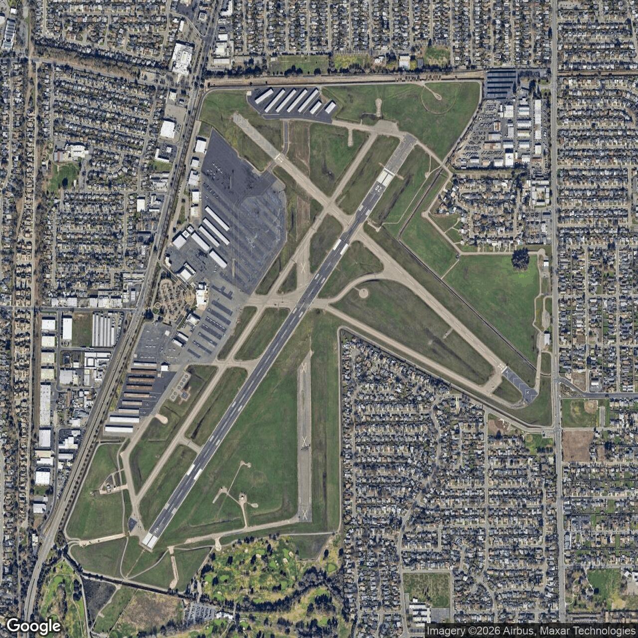 Current Google Satellite Image of Sacramento Army Air Field, California