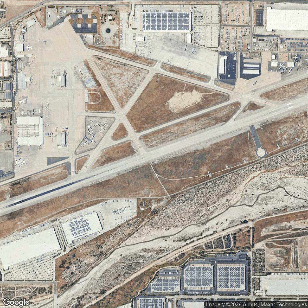 Current Google Satellite Image of San Bernardino Army Air Field / San Bernardino Air Depot, California
