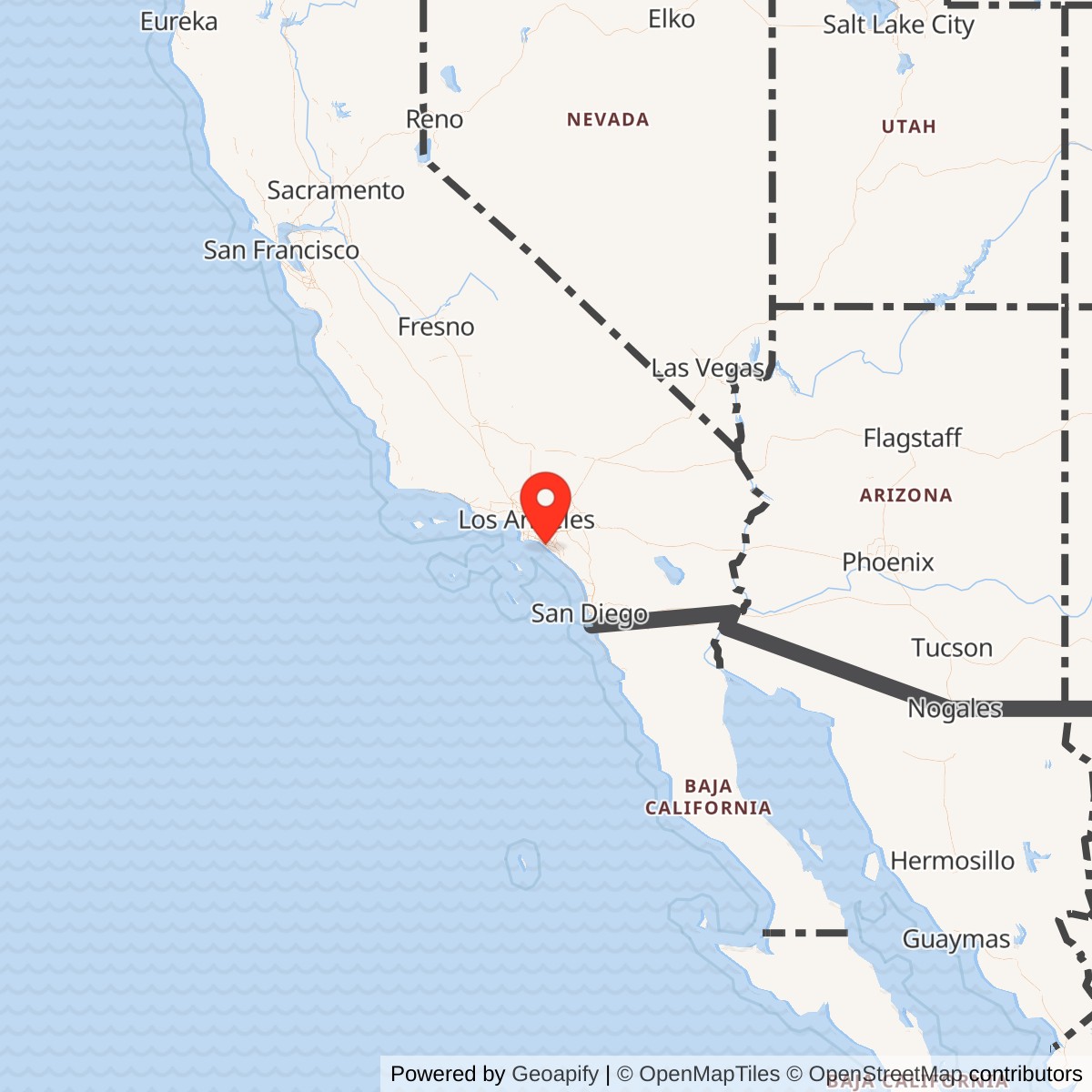 Map showing location of Santa Ana Army Air Base, California