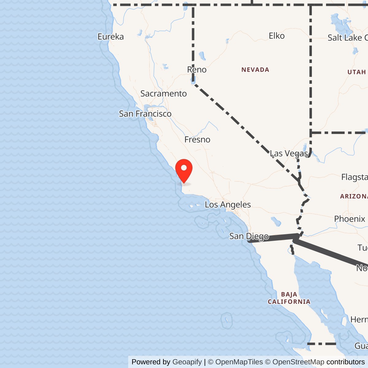 Map showing location of Santa Maria Army Air Field, California