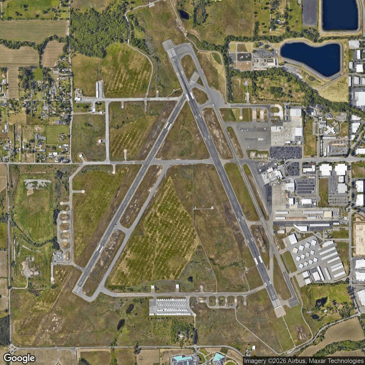Current Google Satellite Image of Santa Rosa Army Airfield, California
