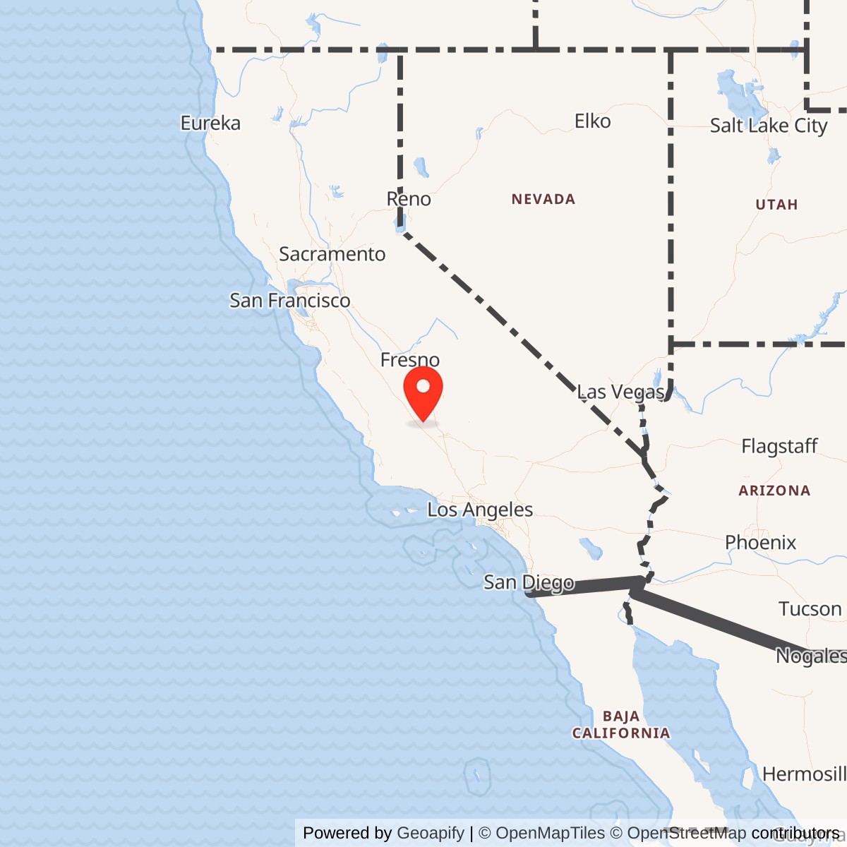 Map showing location of Semi-Tropic Auxiliary Field No. 5 / Minter Auxiliary A-5, California