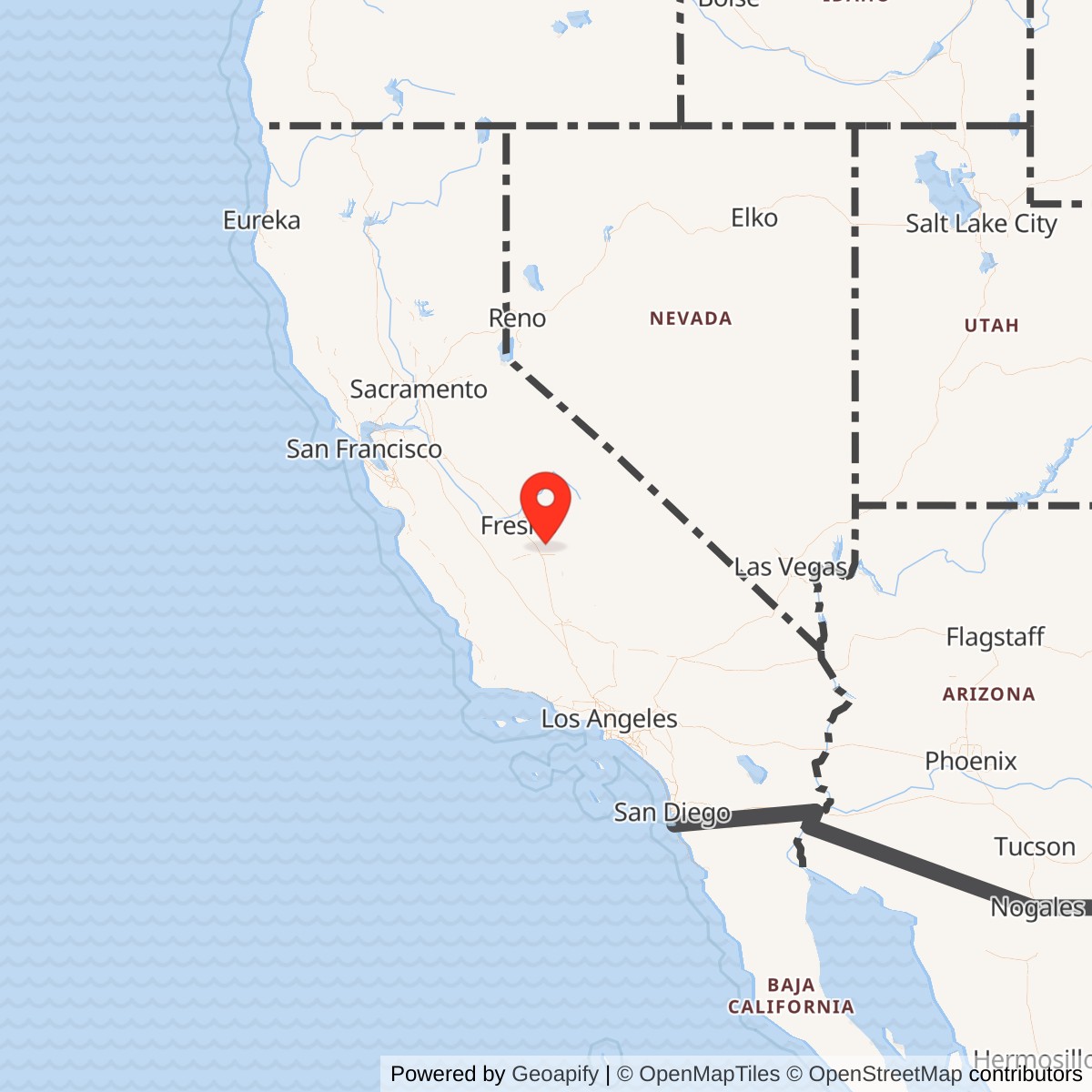 Map showing location of Sequoia Field / Camp Sequoia, California