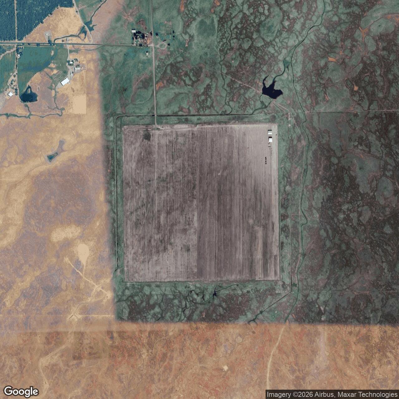 Current Google Satellite Image of Vina Auxiliary Field / Deer Creek Ranch Airport, California