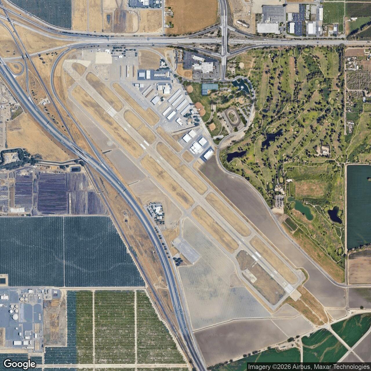Current Google Satellite Image of Visalia Army Air Field / Visalia Municipal Airport, California
