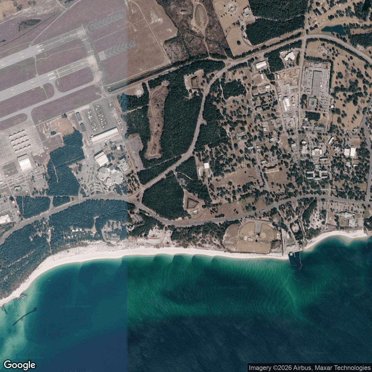 Current Google Satellite Image of Fort Barrancas, Florida