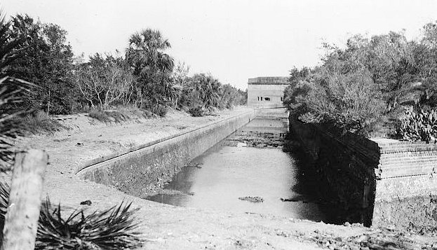 8.  Perspective View (Northeast) of Demi-lune Moat from Salient