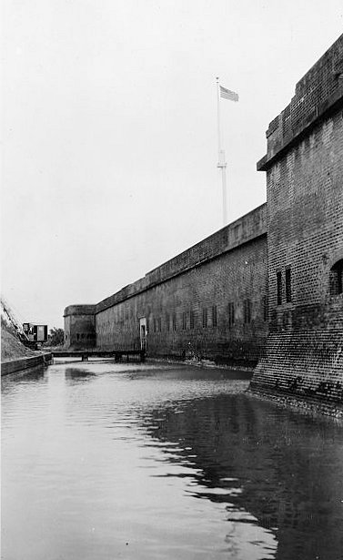 9.  Perspective View (North) of West Gorge Wall Showing Draw Bridge