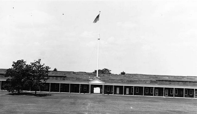11.  East Elevation of Restored Colonnaded Porch of West Gorge Wall and Officers' Quarters