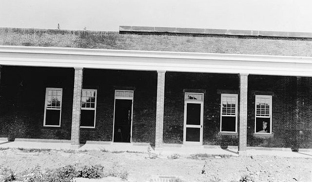 15.  West Elevation of Non-commissioned Officers' Quarters after Restoration of Colonnaded Porch