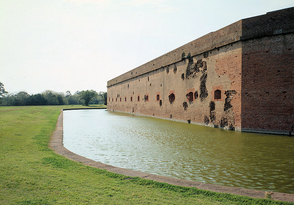 Perspective View of the South Wall That Was Damaged in 1862 by Union Artillery