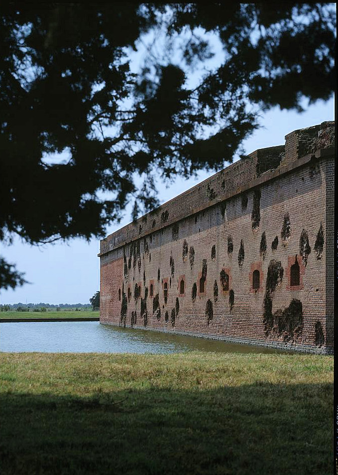 Historic View Showing How the Southeast (Front) Wall after the 1862 Battle Looks in 1998