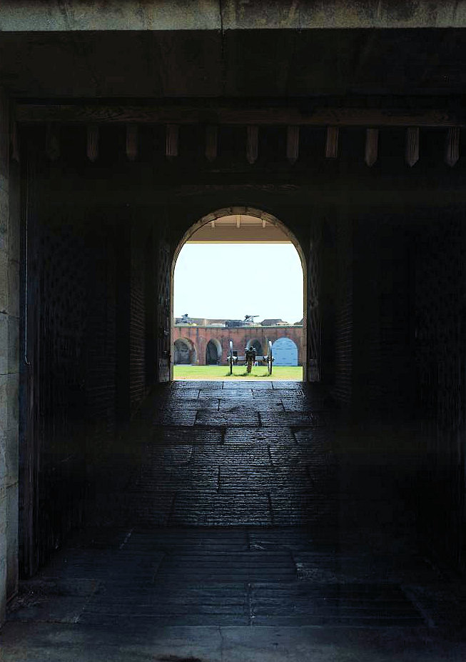 View into the Fort from outside Entry, Looking from West to East 