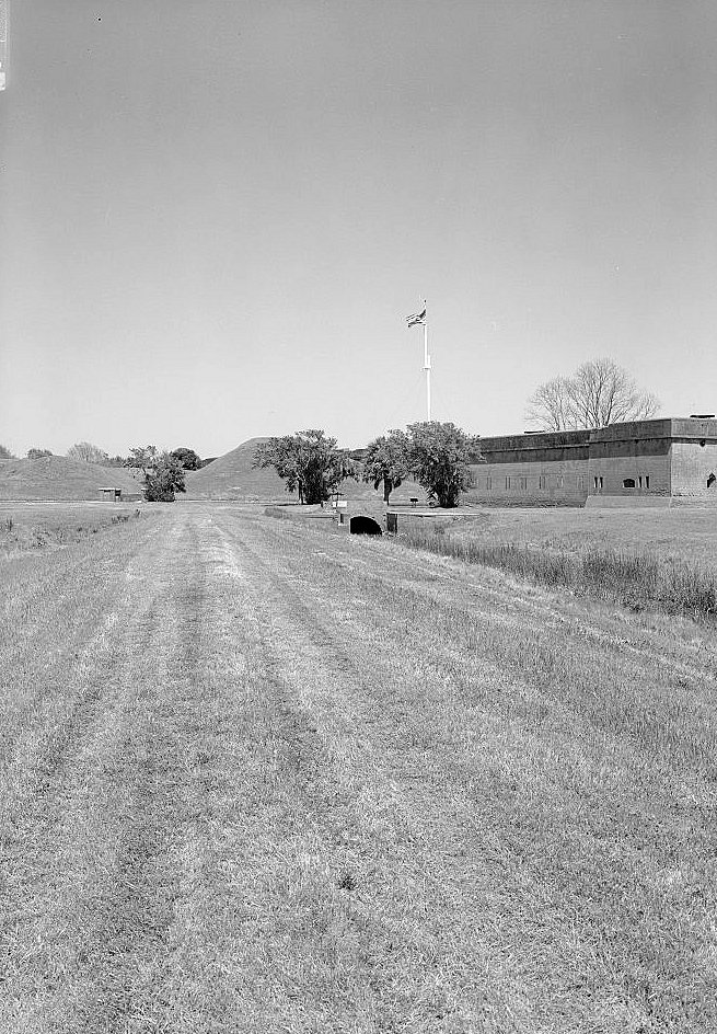 View as Approach the Fort Showing the Moat Drainage Gate; Similar to Historic View Entitled "Rear".