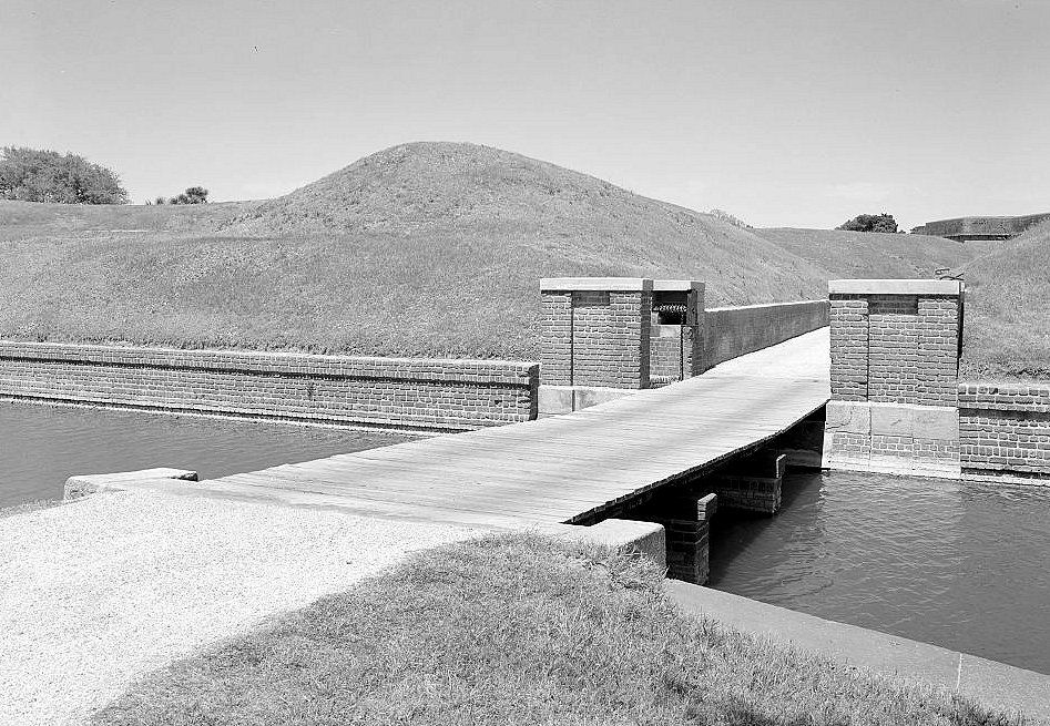 Closer (Perspective) View of Path and Drawbridge over the Moat That Leads into the Demilune.