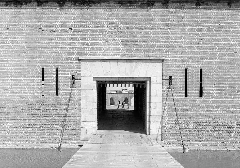 Entrance into the Fort (Note: Part of the Porticullis Visible below Granite Lintel).