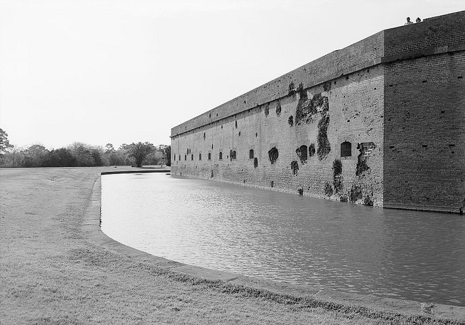 Perspective View of the South Wall That Was Damaged in 1862 by Union Artillery, Looking Southeast to West.