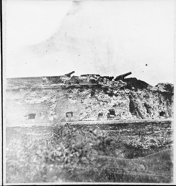 Historic View Providing a Closer Look at the Damaged Southeast Corner, Where the Breach Was Made by Union Forces.