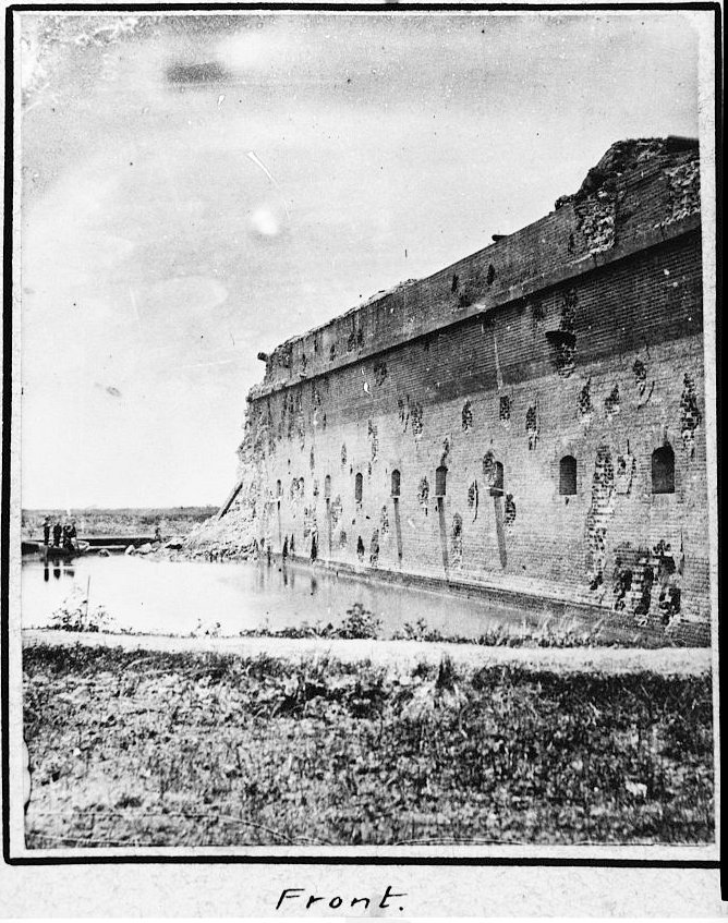 Historic View of the Southeast (Front) Wall after the 1862 Battle.