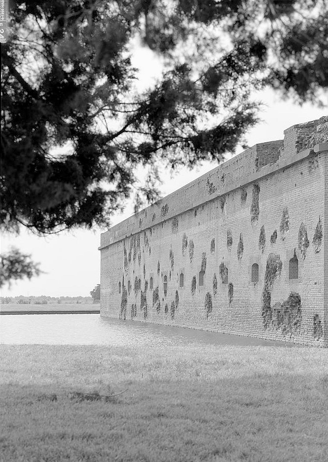 Historic View Showing How the Southeast (Front) Wall after the 1862 Battle Looks in 1998.