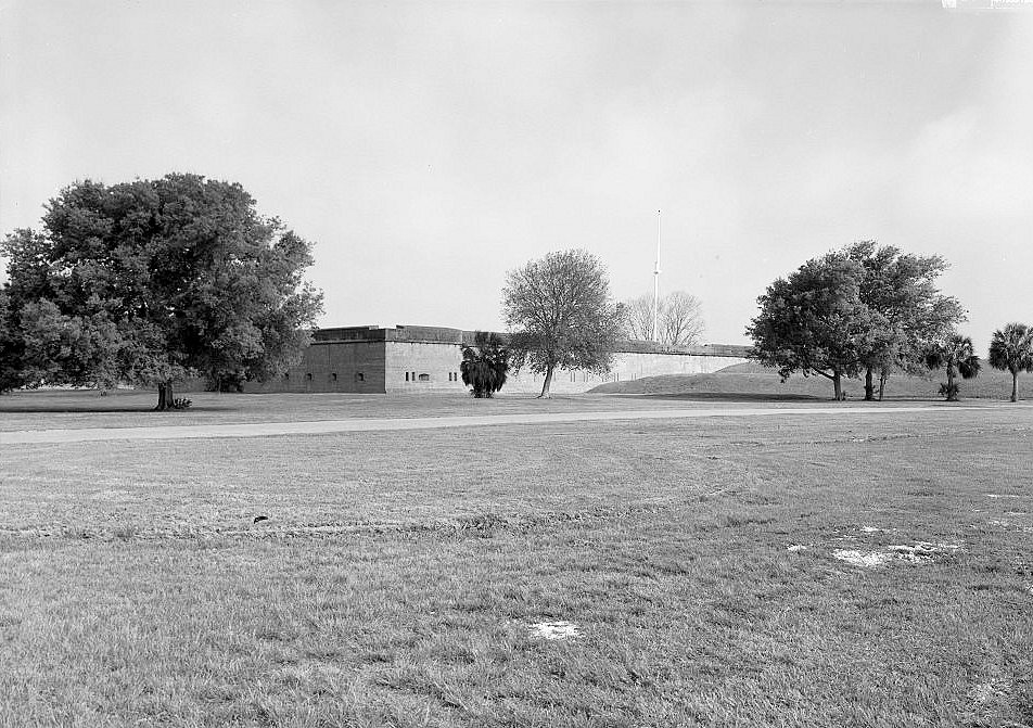 Duplicate of Historic View "Fort Pulaski" Providing a Perspective View of the North and Gorge Walls of the Fort ( Note Presence of Demilune Mounds)
