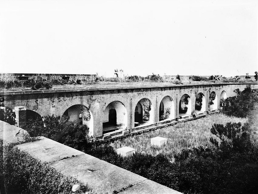 Historic View of (Interior) North Wall of Fort Looking West Northwest to the Northeast.