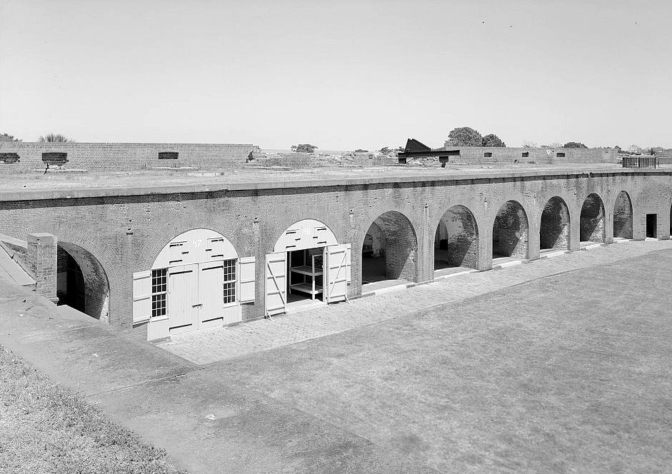 Duplicate of Historic View That Shows the Interior of the North Wall of the Fort Looking West Northwest to the Northeast.
