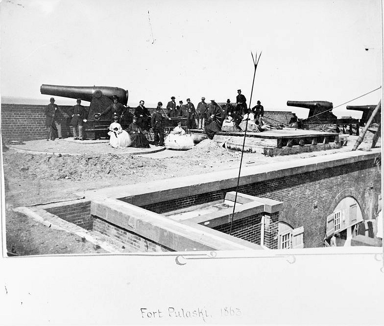 Historic View, 1863, Entitled "Fort Pulaski" Showing West End of the North Wall Looking to the North.