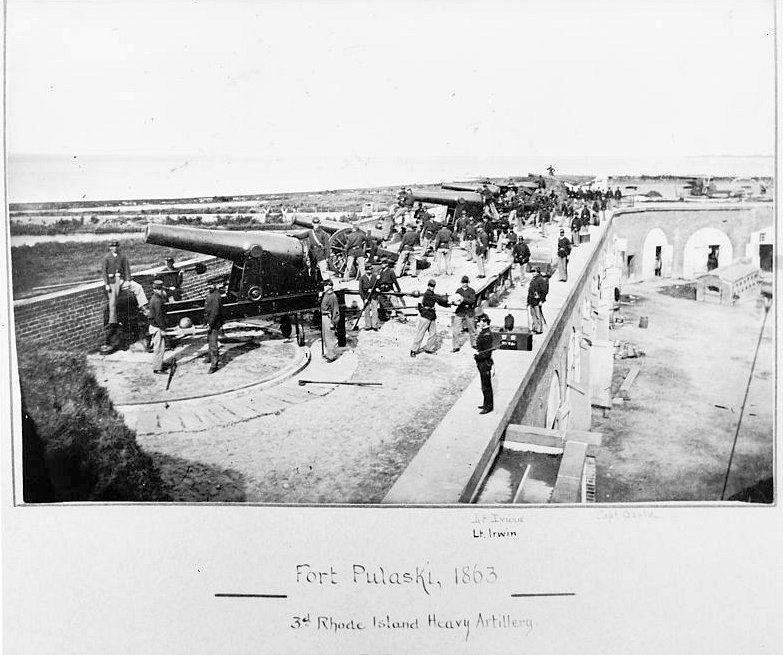 Historic View, 1863, Entitled "Fort Pulaski (/) 3Rd Rhode Island Heavy Artillery, &Quot; of North Wall.