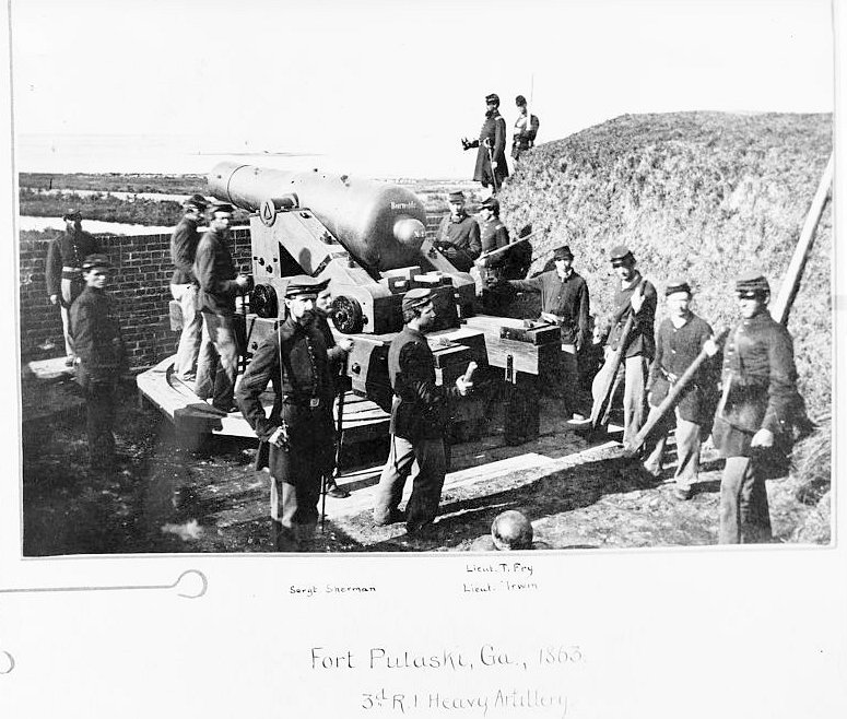 Historic View, 1863, Entitled "Fort Pulaski, GA ., (/) 3Rd  RI Heavy Artillery,&Quot; North Wall.