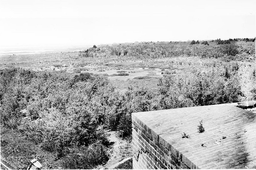 Historic View Looking past the Corner of the Northwest Bastion over the Land below.