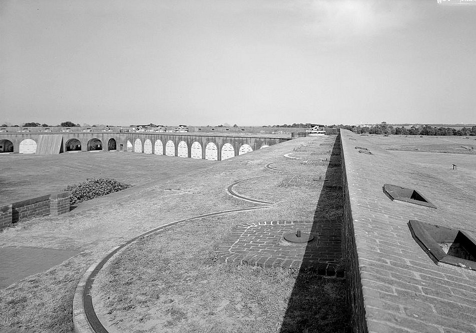 Historic View of the South Wall Looking from the South End toward the Southeast.