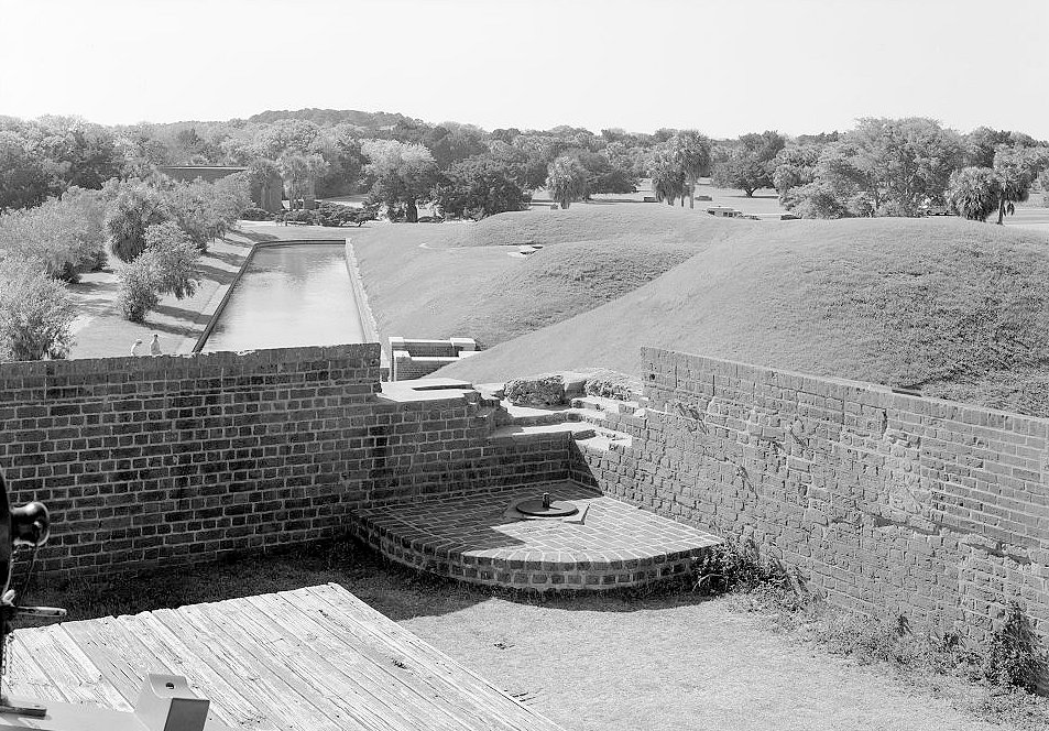 Historic VIEW "SOUTHWEST CORNER, FORT PULASKI,&Quot; with DEMILUNE