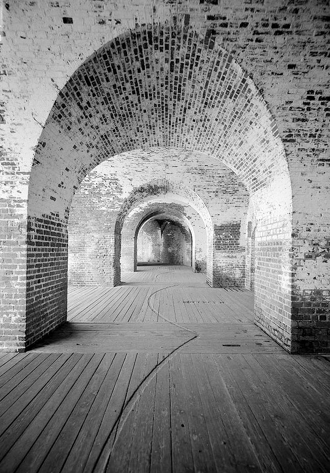 Interior View of the South Gallery Casemates #9 to #13 Looking into Southeast Angle (Breach)