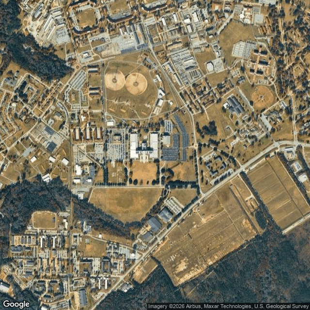 Current Google Satellite Image of Fort Benning Army Base, Georgia