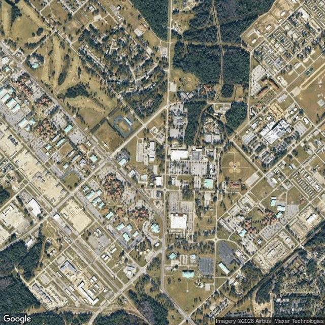 Current Google Satellite Image of Fort Stewart, Georgia