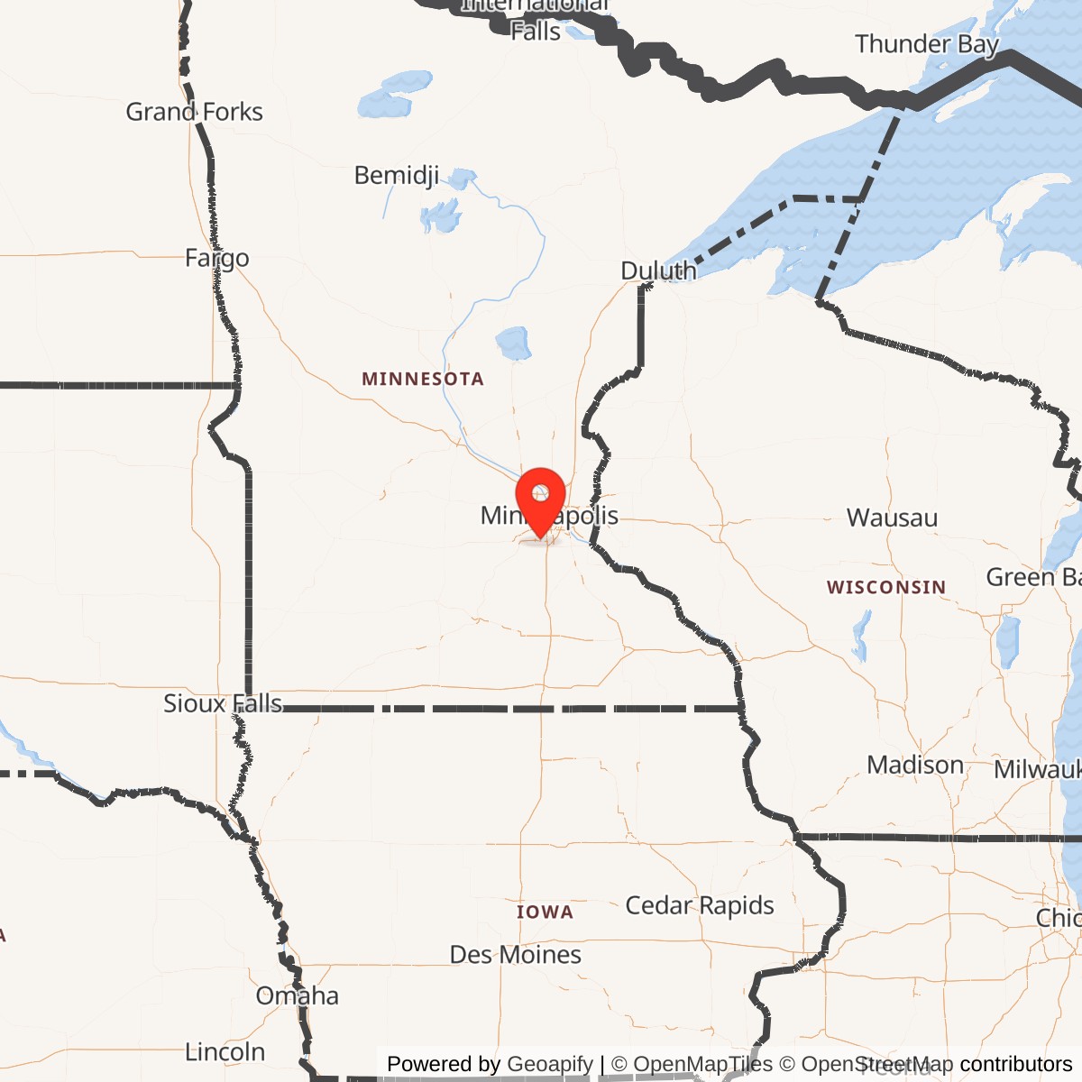 Map showing location of Camp Savage Army Base, Savage Minnesota