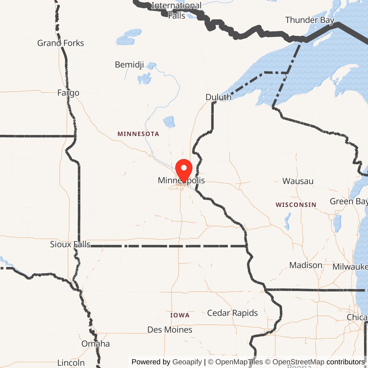 Map showing location of Fort Snelling Army Base, St. Paul Minnesota