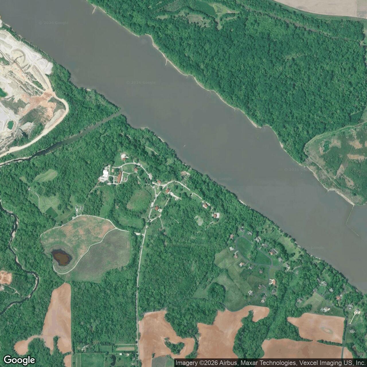 Current Google Satellite Image of Fort Belle Fontaine, Missouri