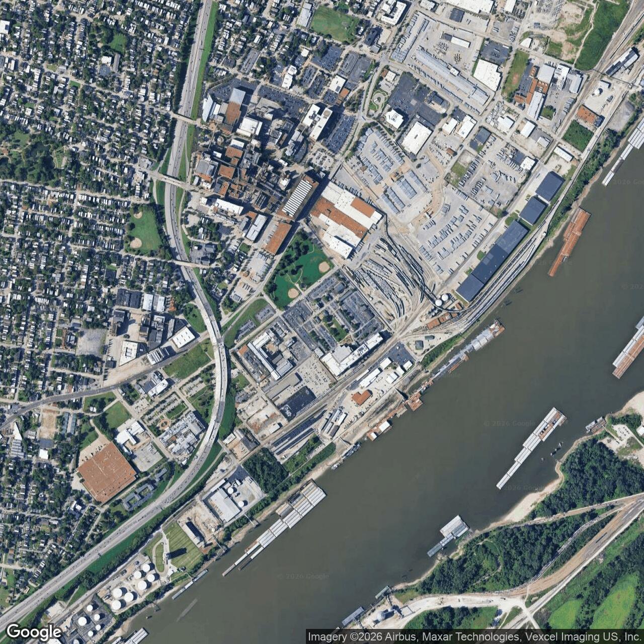 Current Google Satellite Image of St. Louis Arsenal, Missouri
