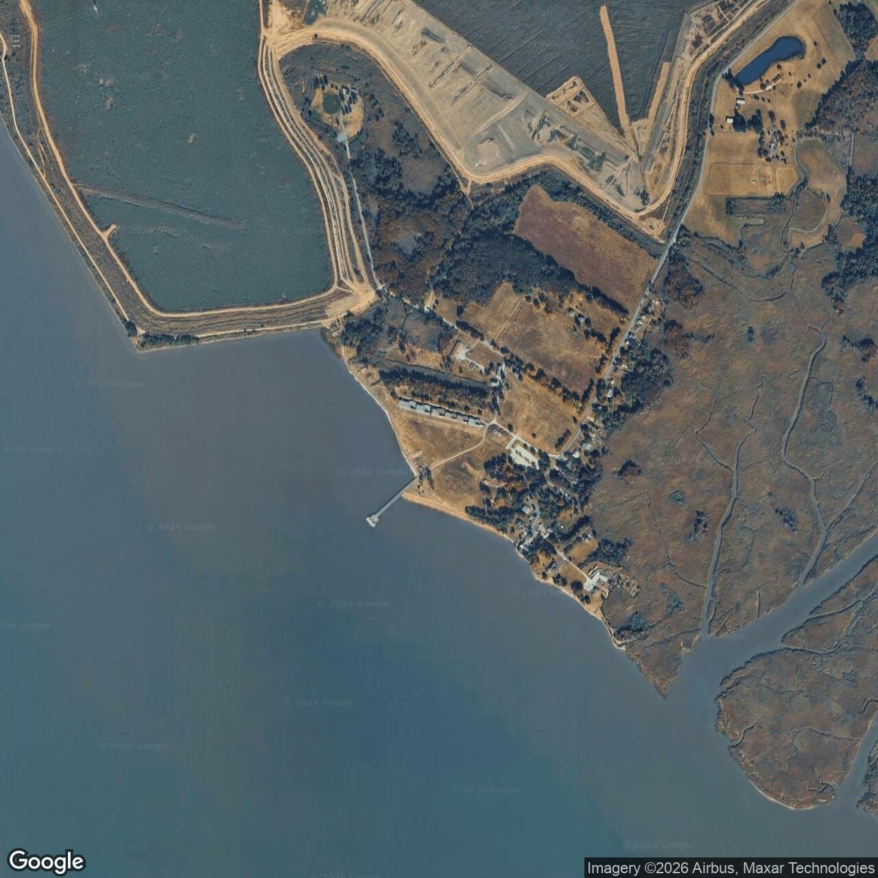 Current Google Satellite Image of Fort Mott, New Jersey