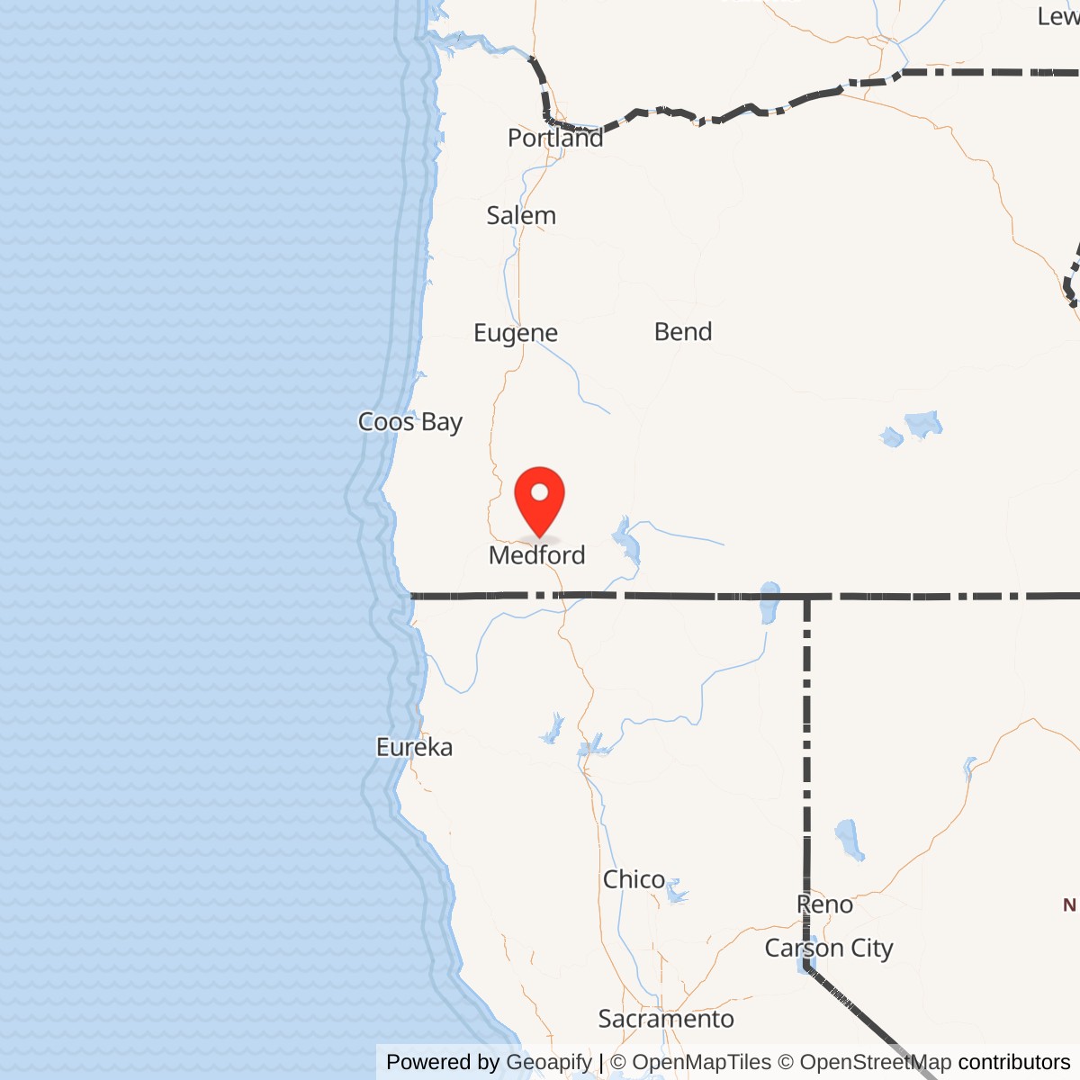 Map showing location of Camp White, Oregon