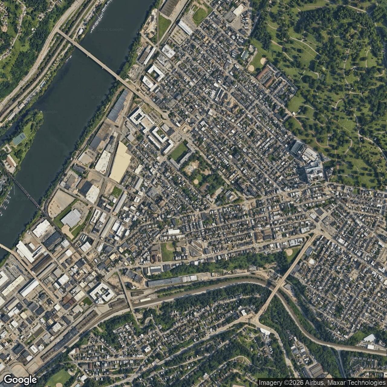 Current Google Satellite Image of Allegheny Arsenal, Pennsylvania