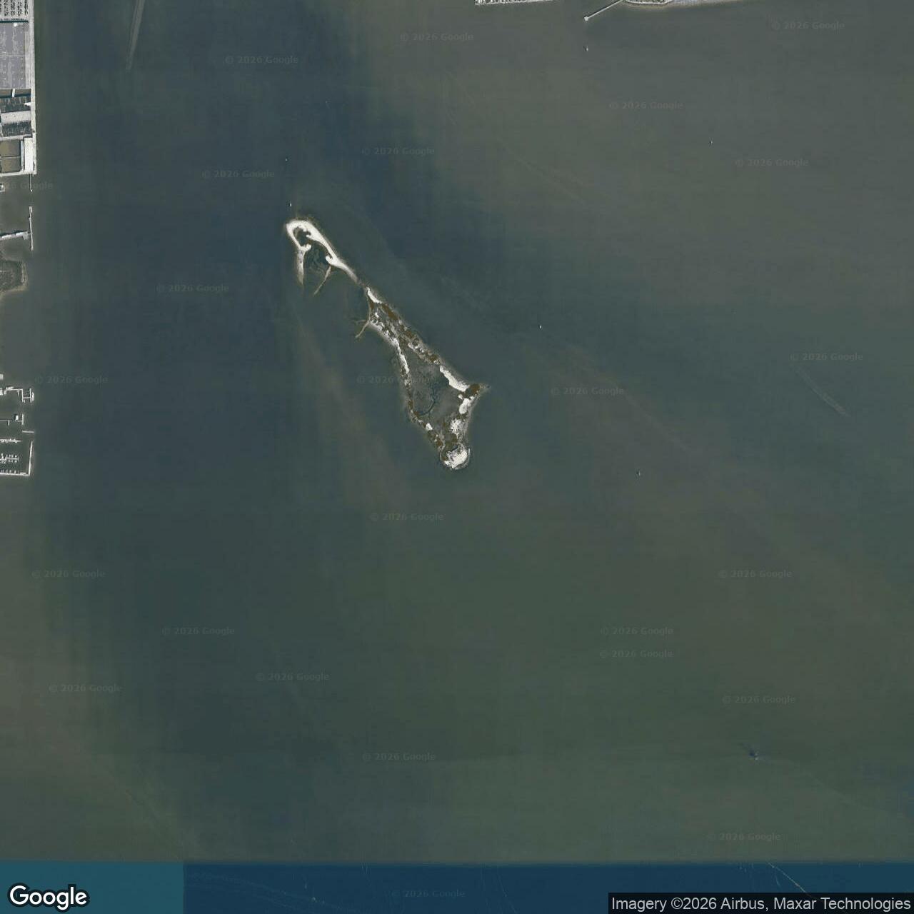 Current Google Satellite Image of Castle Pinckney, South Carolina