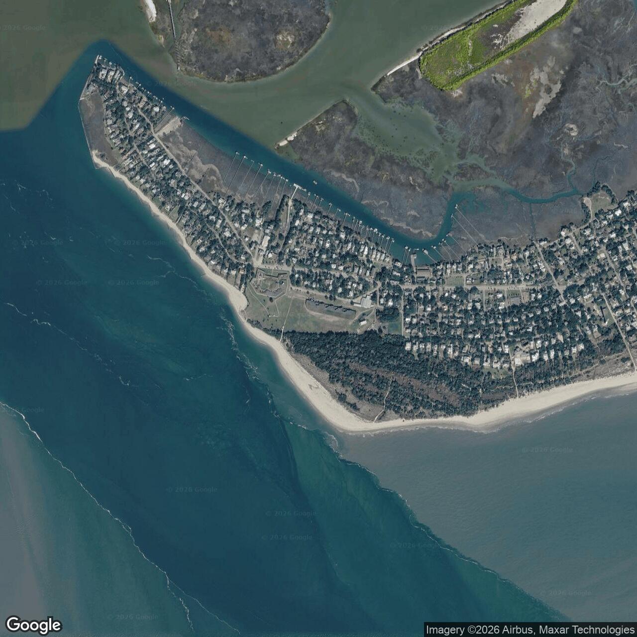 Current Google Satellite Image of Fort Moultrie, South Carolina